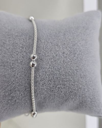 Pulsera plata italiana con bolitas