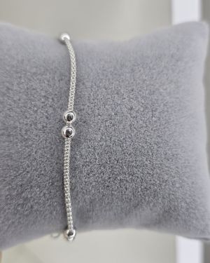 Pulsera plata italiana con bolitas