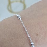 Pulsera plata italiana con bolitas