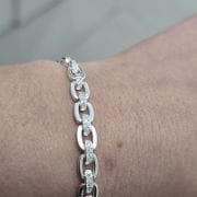 Pulsera de eslabones de Plata 925 con detalle brillo