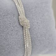 Pulsera con 4 hilos plata italiana más nudo