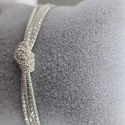 Pulsera con 4 hilos plata italiana más nudo