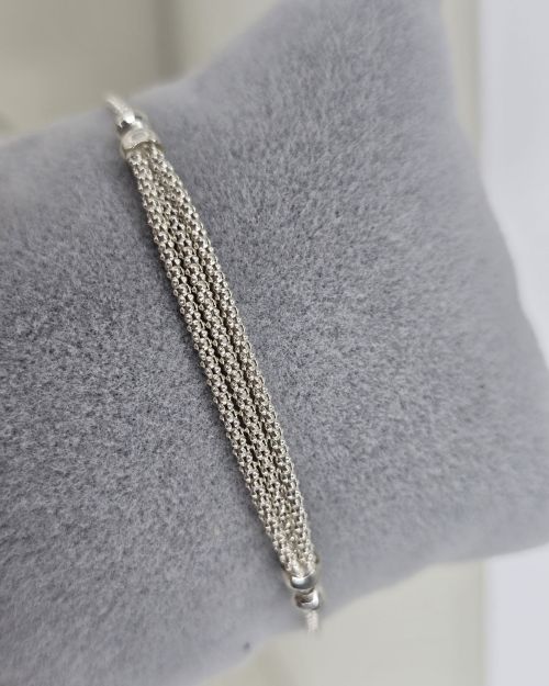 Pulsera plata italiana con bolita