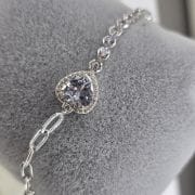 Pulsera de corazón trama tenis y forcet