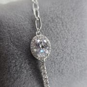 Pulsera punto de luz combinada tenis con forcet plata 925