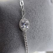 Pulsera punto de luz combinada tenis con forcet plata 925