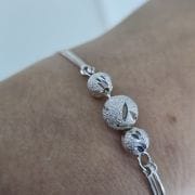 Pulsera bola de fuego triple plata 925