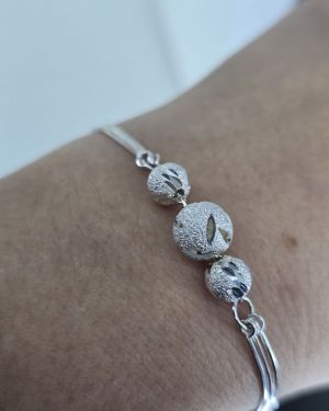 Pulsera bola de fuego triple plata 925