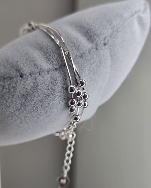 Pulsera bola de fuego triple plata 925
