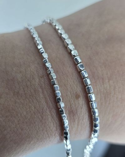 Pulsera de cubos de 2mm Plata 925
