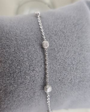 Pulsera de Plata con cubo y cadena Plata