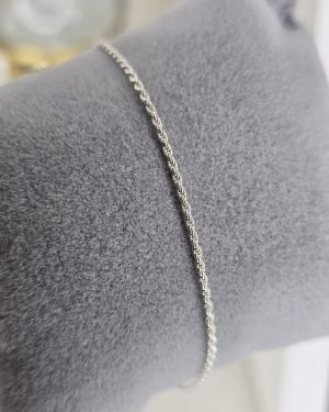 Pulsera italiana entrenzada liviana plata