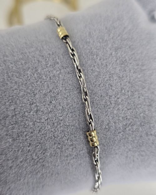 Pulsera de plata y oro