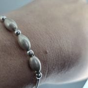 Pulsera satinada con bolas de Plata 925