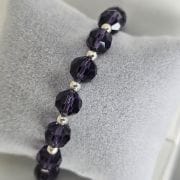 Pulsera de cristales swarovski VIOLETA más bolas de Plata 925