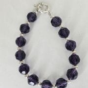 Pulsera de cristales swarovski VIOLETA más bolas de Plata 925