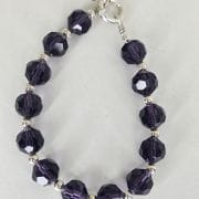 Pulsera de cristales swarovski VIOLETA más bolas de Plata 925
