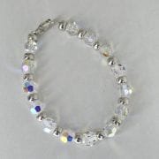 Pulsera de cristales swarovski aurora boreal más bolas de Plata 925