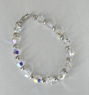 Pulsera de cristales swarovski aurora boreal más bolas de Plata 925