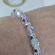 Pulsera de cristales swarovski aurora boreal más bolas de Plata 925