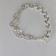 Pulsera combinada con rolo y arandelas dobles Plata 925