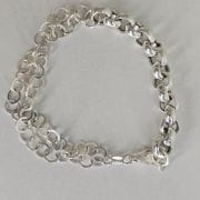 Pulsera combinada con rolo y arandelas dobles Plata 925