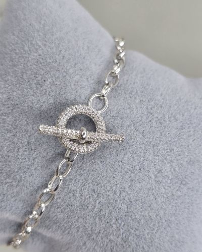 Pulsera rolo con importante cierre con cubic y brillo