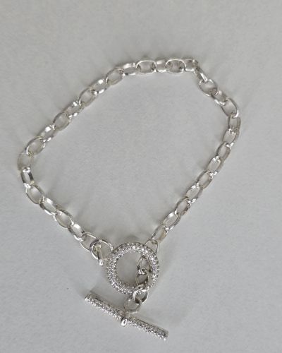 Pulsera rolo con importante cierre con cubic y brillo