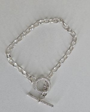 Pulsera rolo con importante cierre con cubic y brillo