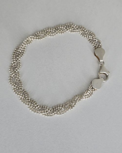 Pulsera de plata italiana entrenzada