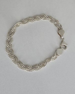 Pulsera de plata italiana entrenzada