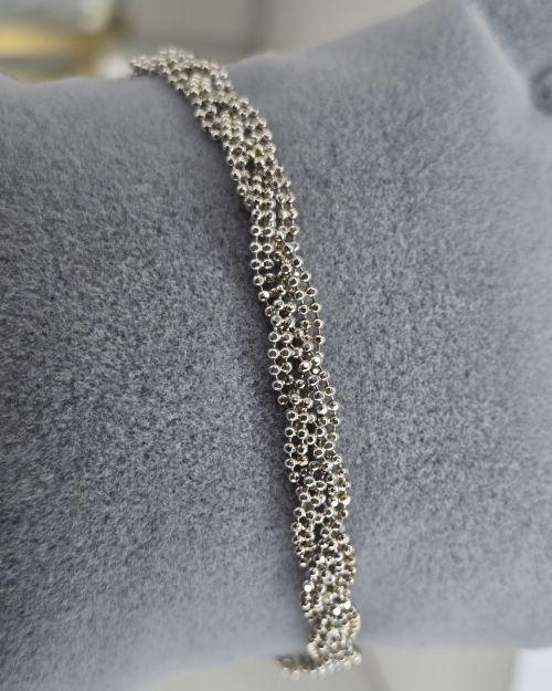 Pulsera de plata italiana entrenzada