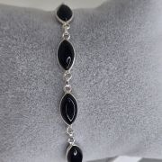 Pulsera piedra natural oval negra de Plata 925