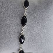 Pulsera piedra natural oval negra de Plata 925