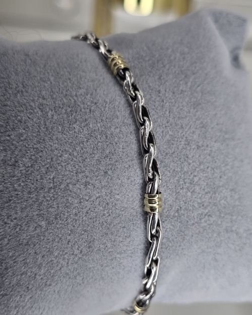 Pulsera de plata y oro
