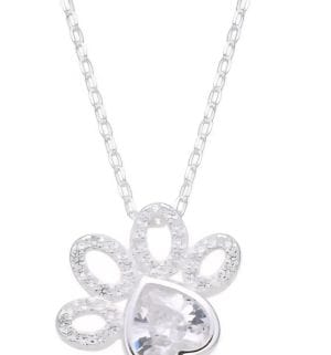 Collar huella de perro cubic Plata925
