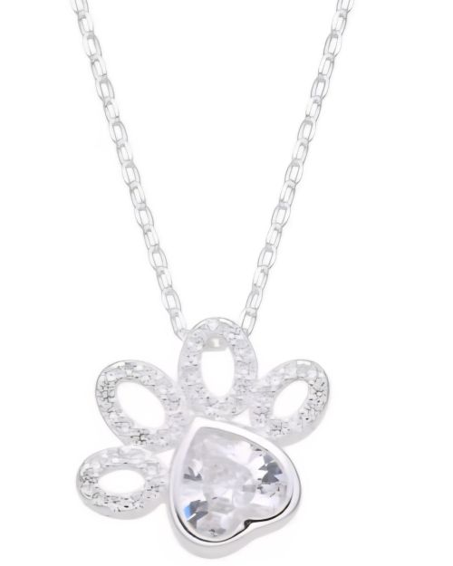 Collar huella de perro cubic Plata925